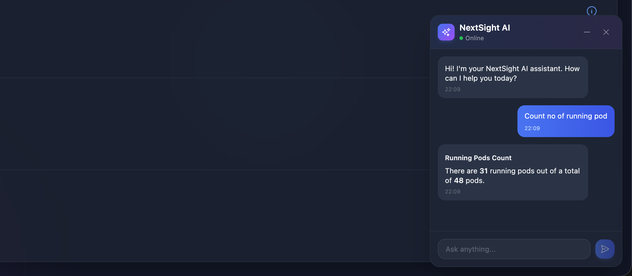 AI Assistant - Natural language chat interface with real-time cluster insights